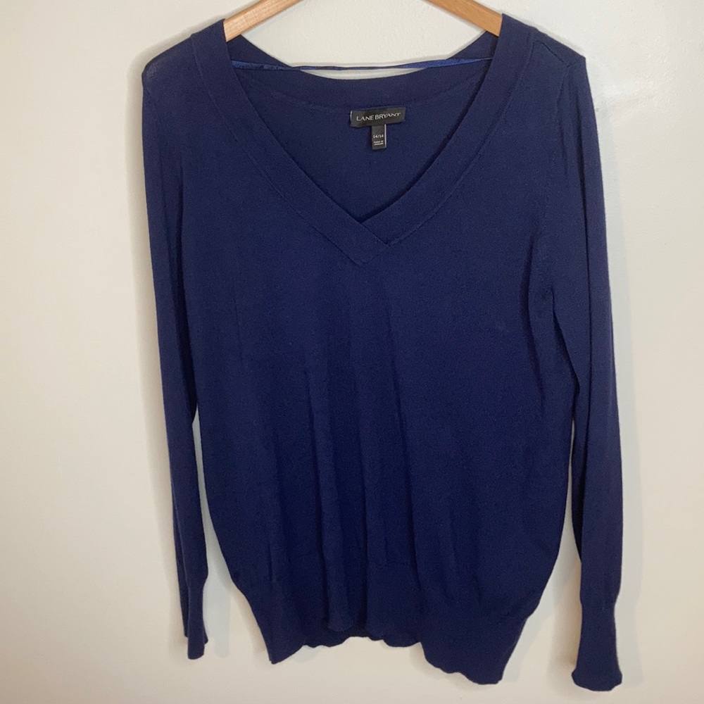 Lane Bryant Navy Knit Pullover Sz 14/16